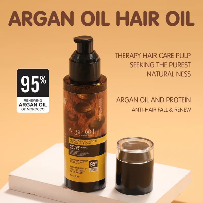 روغن آرگان مراکشی لایتنس Lightness مدل Argan Oil – حاوی روغن آرگان خالص و پروتئین هیدرولیز شده | حجم 100 میل — تصویر ۴