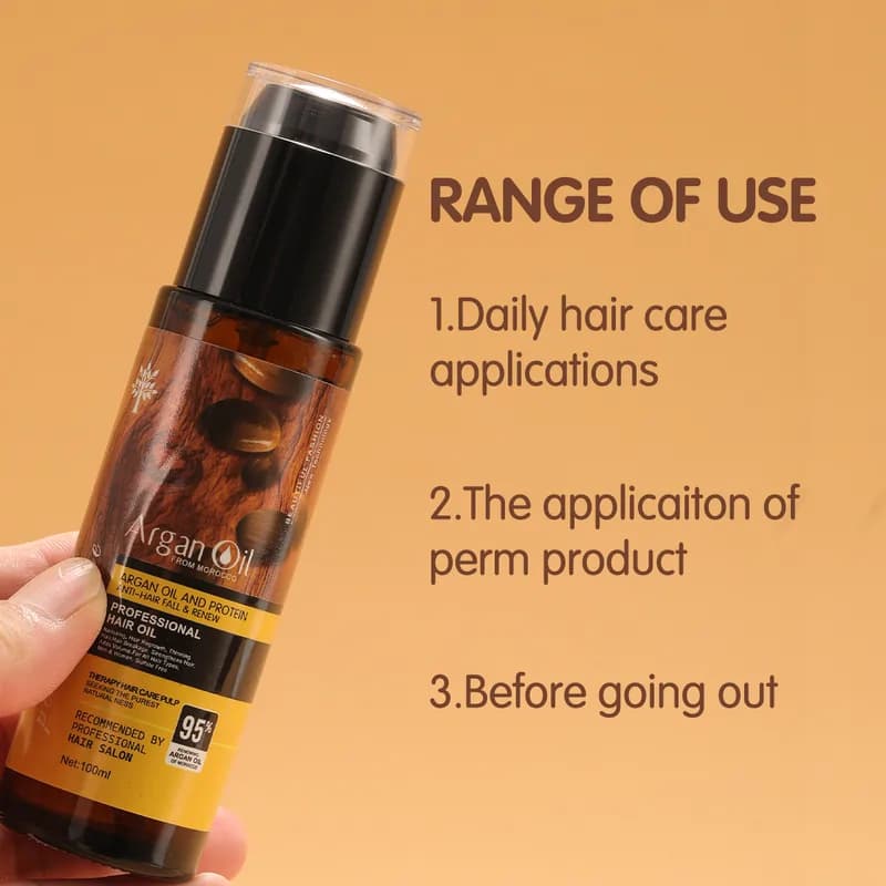 روغن آرگان مراکشی لایتنس Lightness مدل Argan Oil – حاوی روغن آرگان خالص و پروتئین هیدرولیز شده | حجم 100 میل — تصویر ۸