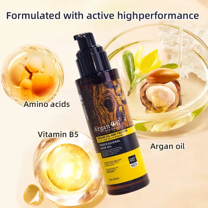 روغن آرگان مراکشی لایتنس Lightness مدل Argan Oil – حاوی روغن آرگان خالص و پروتئین هیدرولیز شده | حجم 100 میل — تصویر ۷