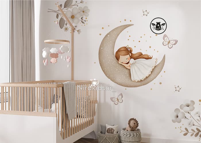 کاغذ دیواری پوستری طرح پرنسس روی ماه