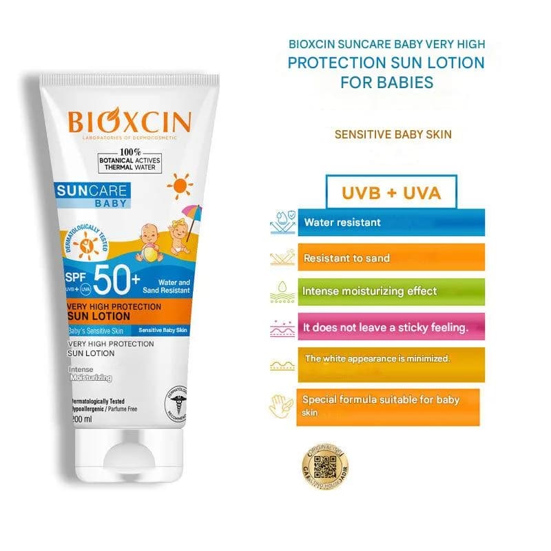ضد آفتاب کودک بیوکسین با +SPF 50 – مناسب پوست حساس | حجم 100 میل — تصویر ۶