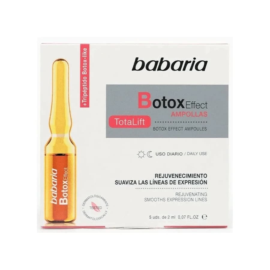 ویال ضدچروک باباریا Babaria مدل Botox Effect – با اثر لیفت و جوانسازی فوری | 5 ویال 2 میلیلیتری