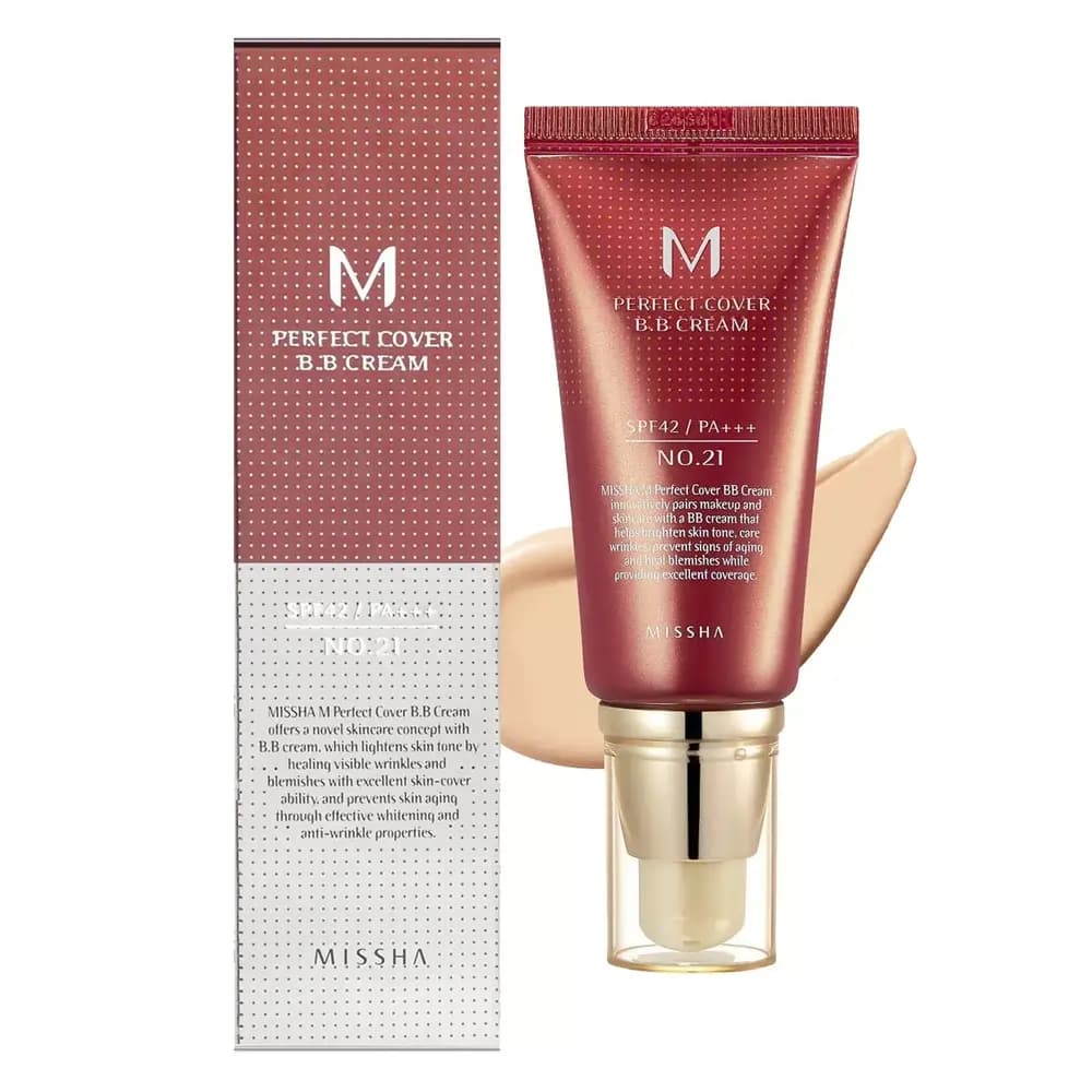 بی بی کرم میشا Misha مدل M Perfect Cover – با +SPF 42 و +++PA | حجم 50 میلیلیتر — تصویر ۲