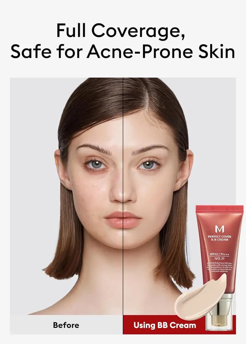 بی بی کرم میشا Misha مدل M Perfect Cover – با +SPF 42 و +++PA | حجم 50 میلیلیتر — تصویر ۳