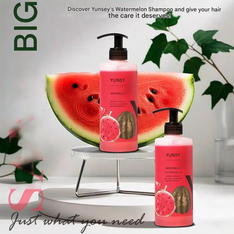 شامپو طبیعی یانسی با رایحه هندوانه مدل Watermelon – با pH خنثی – مناسب انواع مو و استفاده روزانه | حجم 1000 میلیلیتر — تصویر ۲