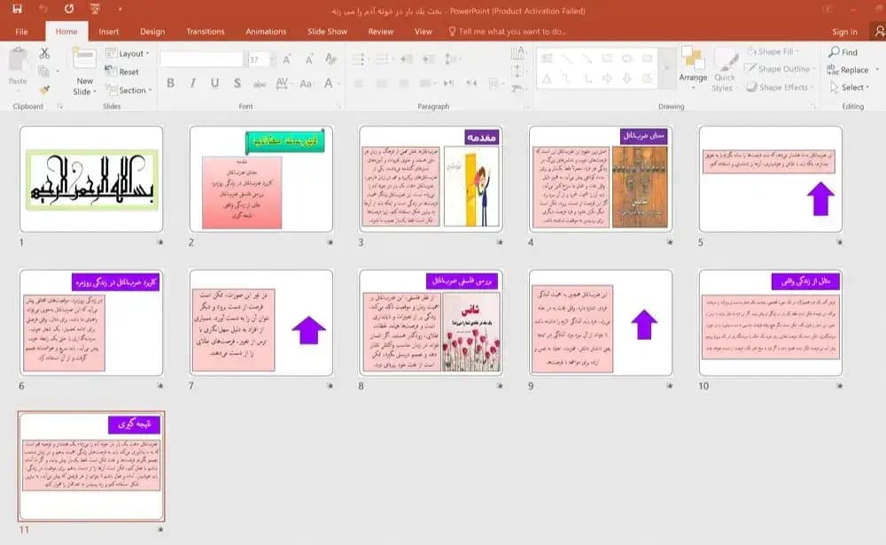 پاورپوینت ضرب‌المثل «بخت یک بار در خانه آدم را می‌زند» | دانلود