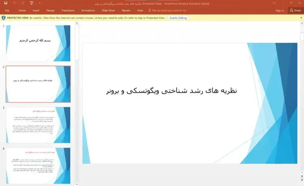دانلود پاورپوینت نظریه‌های رشد شناختی ویگوتسکی و برونر | روانشناسی تربیتی | 18 اسلاید قابل ویرایش