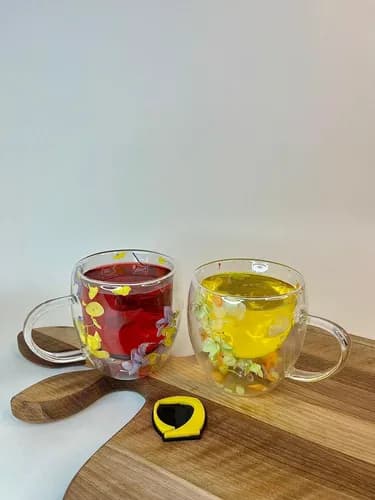 لیوان دوجداره گلدار — تصویر ۲