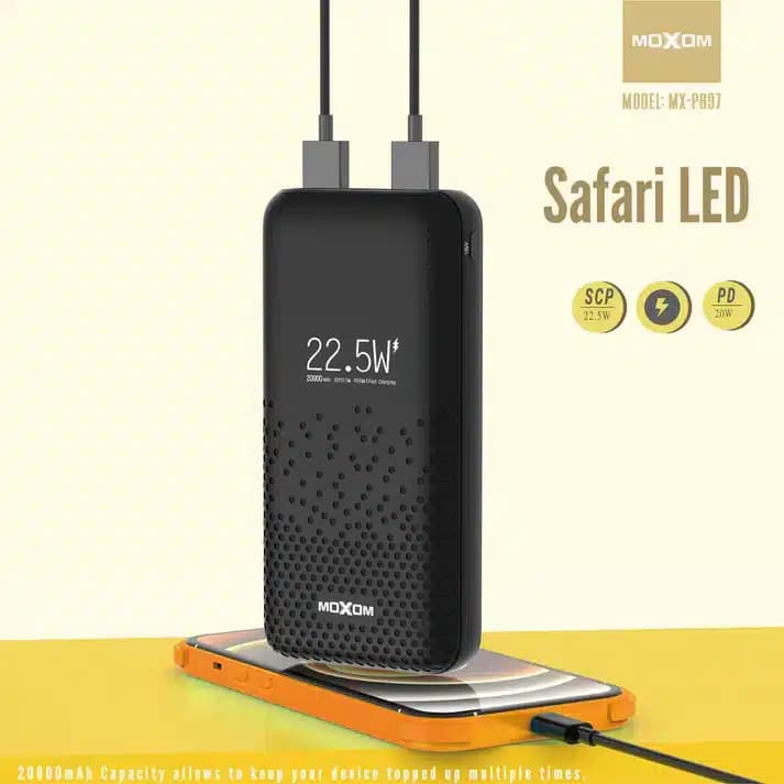 پاوربانک موکسوم مدل MX-PB97 ظرفیت 20000 میلی آمپر ساعت — تصویر ۲