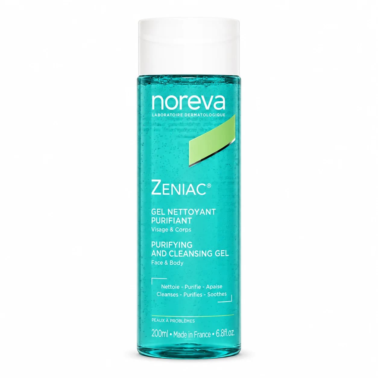 ژل شستشوی پوست چرب و جوشدار نوروا Noreva Zeniac Purifying Cleansing Gel حجم ۲۰۰ میل