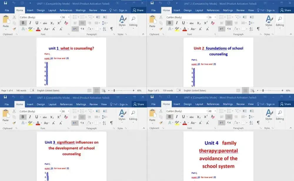 پکیج مجموعه کامل پاسخ تمرین های Unit 1 تا Unit 13 کتاب: English for the Students of Guidance & Counseling — تصویر ۳