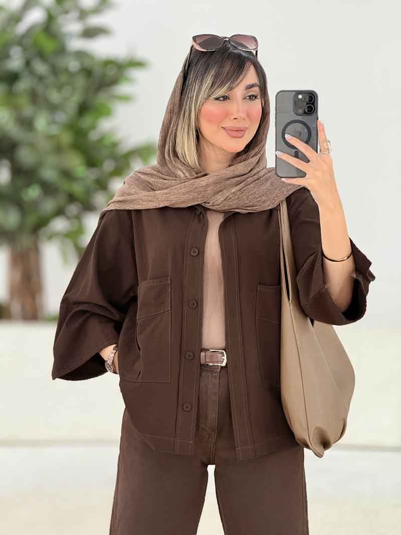 مانتو پشت پیله آستین دو دکمه کد 7702