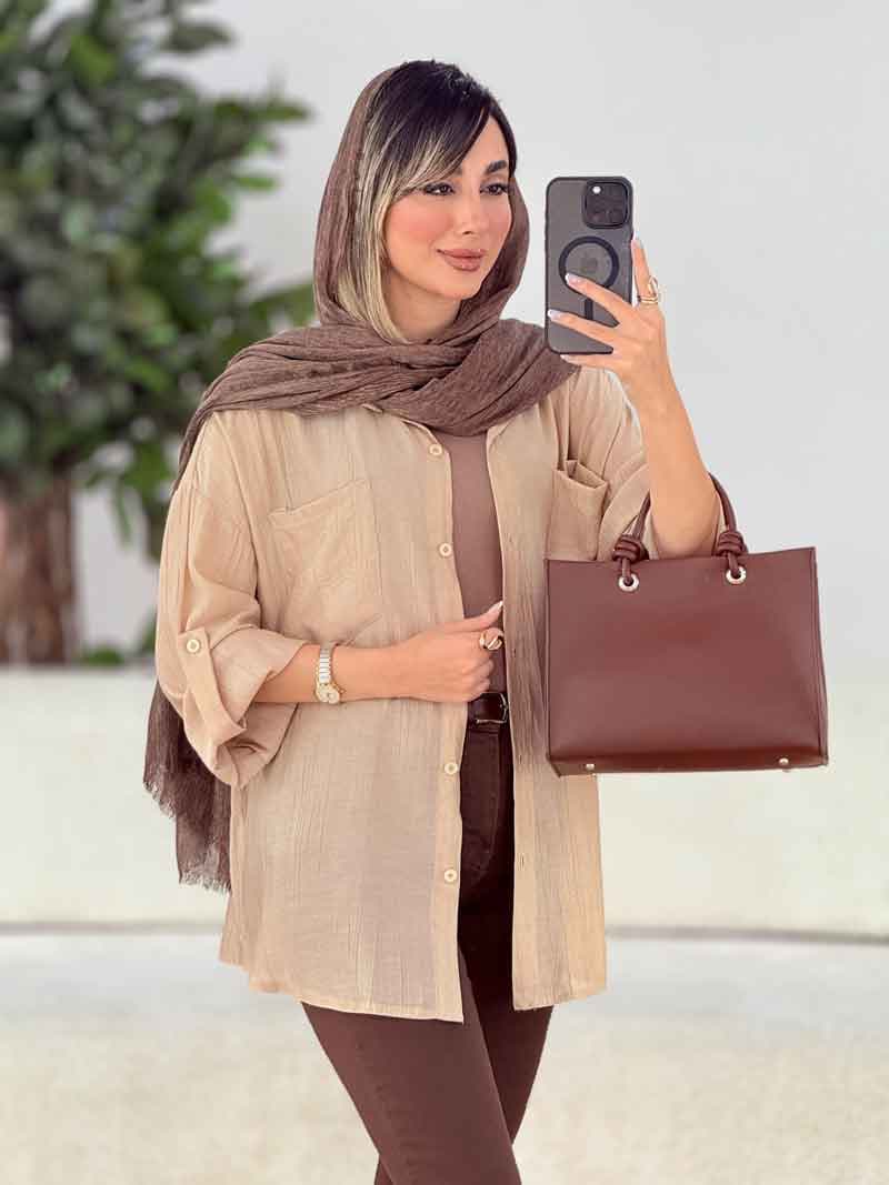 مانتو دو جیب آستین پاگن پروا کد 6834