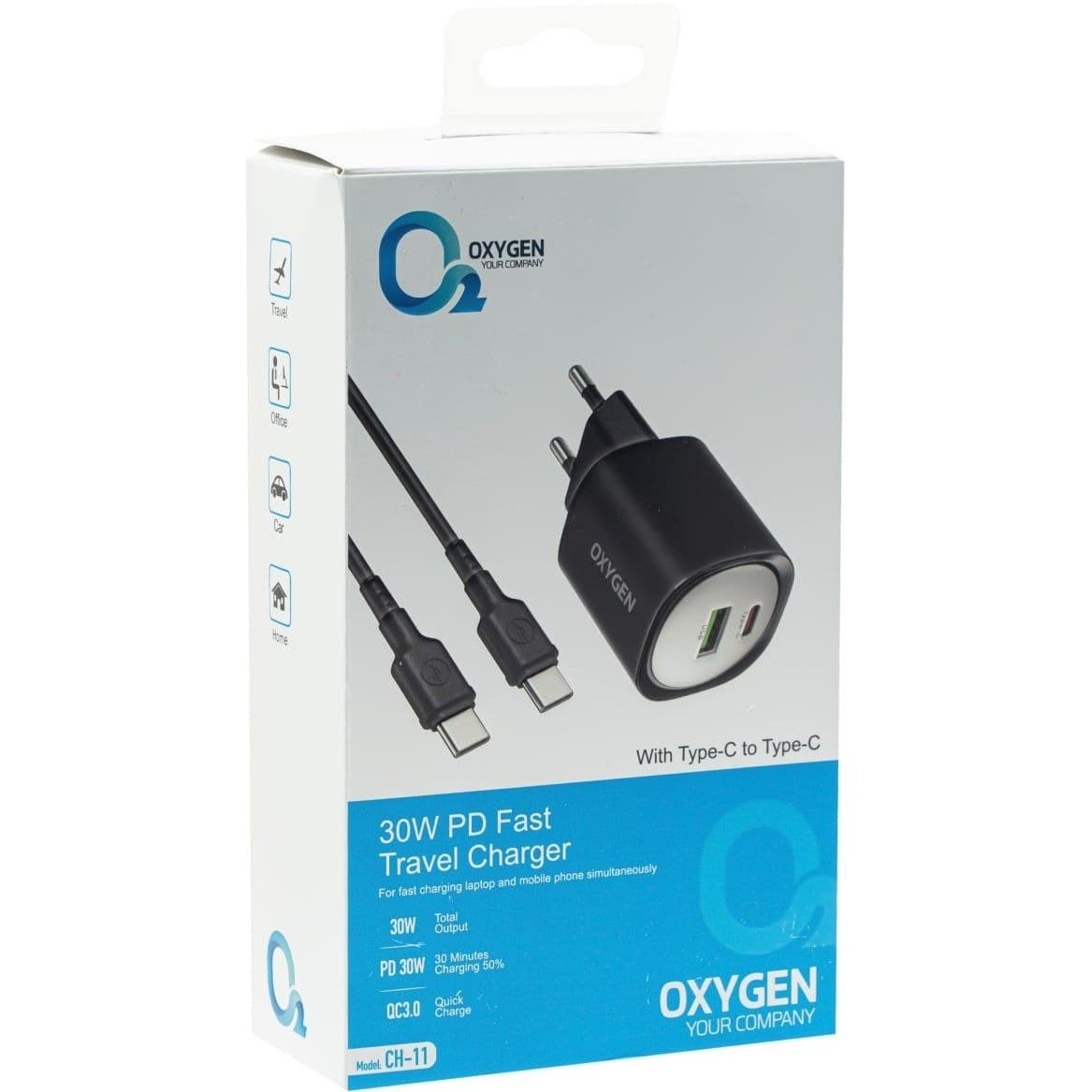 شارژر دیواری اکسیژن30W مدلCH-11 — تصویر ۵