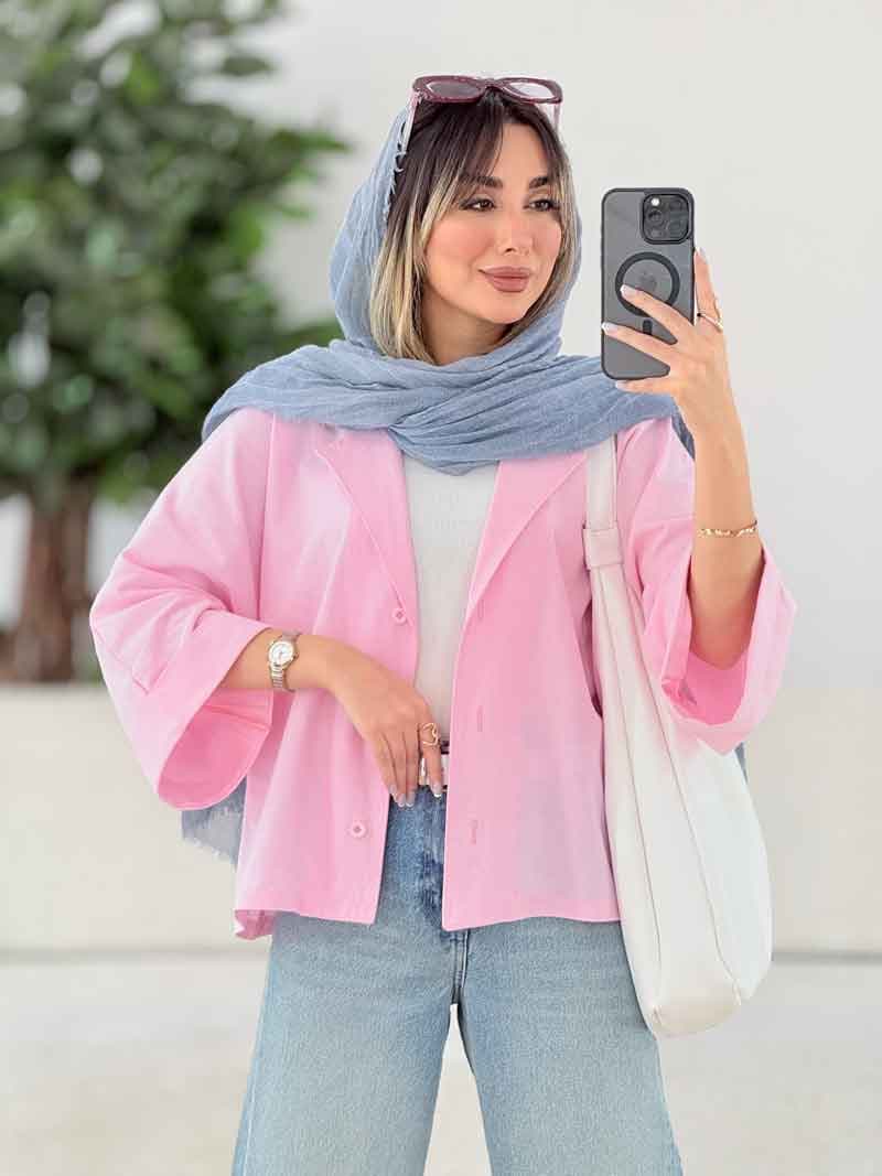 شومیز پانچ آستین پاکتی کد 7770