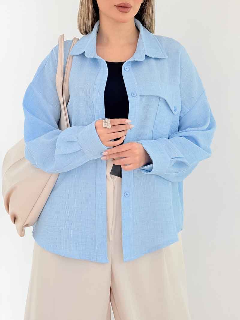 شومیز تک جیب لینا کد 7700