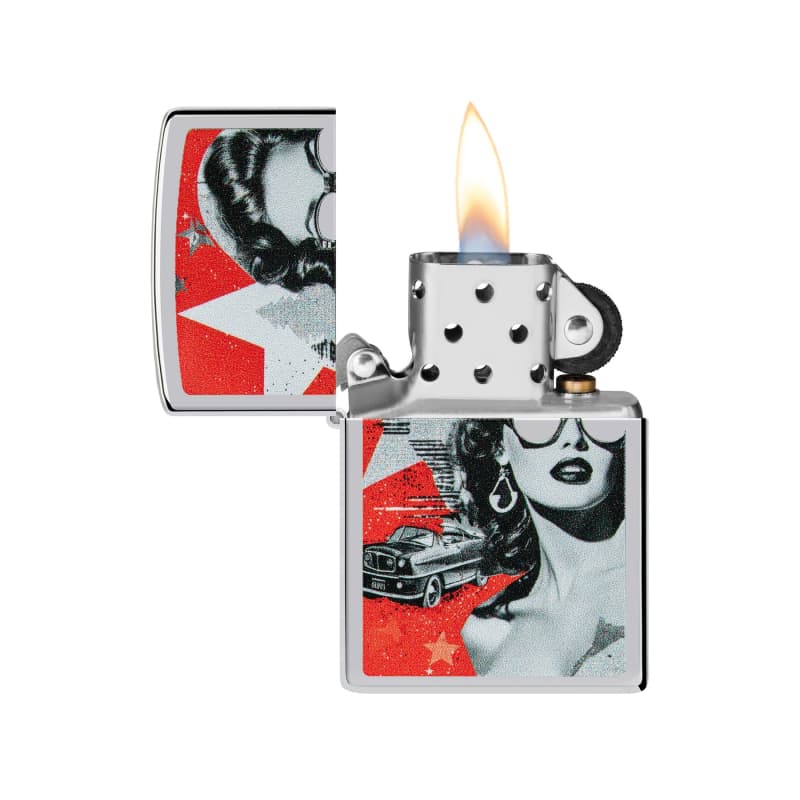 فندک زیپو Zippo مدل Z-46239 | فندک بنزینی طرح دختر کلکسیونی | قابلیت پر کردن مجدد | ساخت آمریکا | با گارانتی مادام العمر | مناسب برای مجموعه‌داران و کلکسیونرها — تصویر ۴