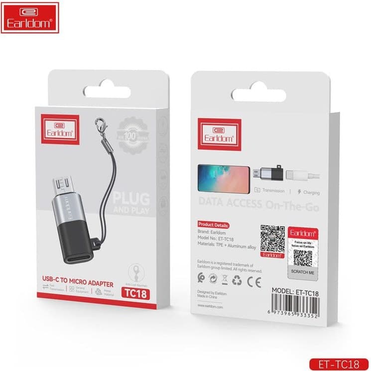 تبدیل Type-C به Micro Usb ارلدام مدلET-TC18 — تصویر ۳