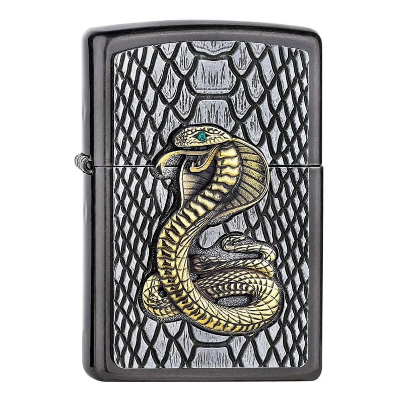 فندک زیپو Zippo مدل Z-2005928 | فندک بنزینی طرح مار کبری کلکسیونی | قابلیت پر کردن مجدد | ساخت آمریکا | با گارانتی مادام العمر | مناسب برای مجموعهداران و کلکسیونرها