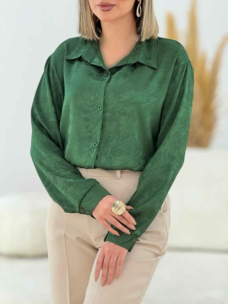 شومیز ساتن طرح دار کد 7687