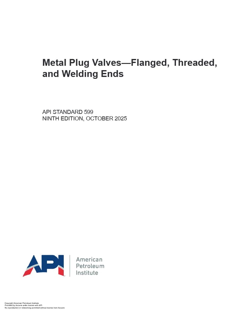 API STD 599 2025 استاندارد نسخه PDF انگلیسی