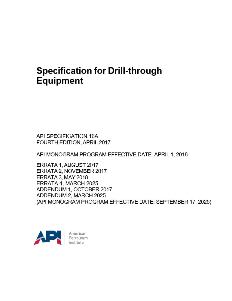 API Spec 16A-2017 (2025) استاندارد نسخه PDF انگلیسی