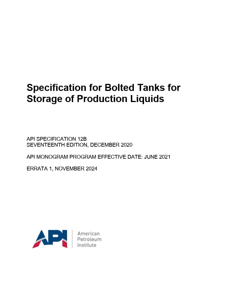 API Spec 12B-2020 (2024) استاندارد نسخه PDF انگلیسی