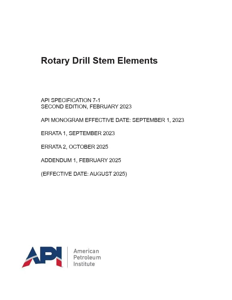 API Spec 7-1-2023 (2025) استاندارد نسخه PDF انگلیسی