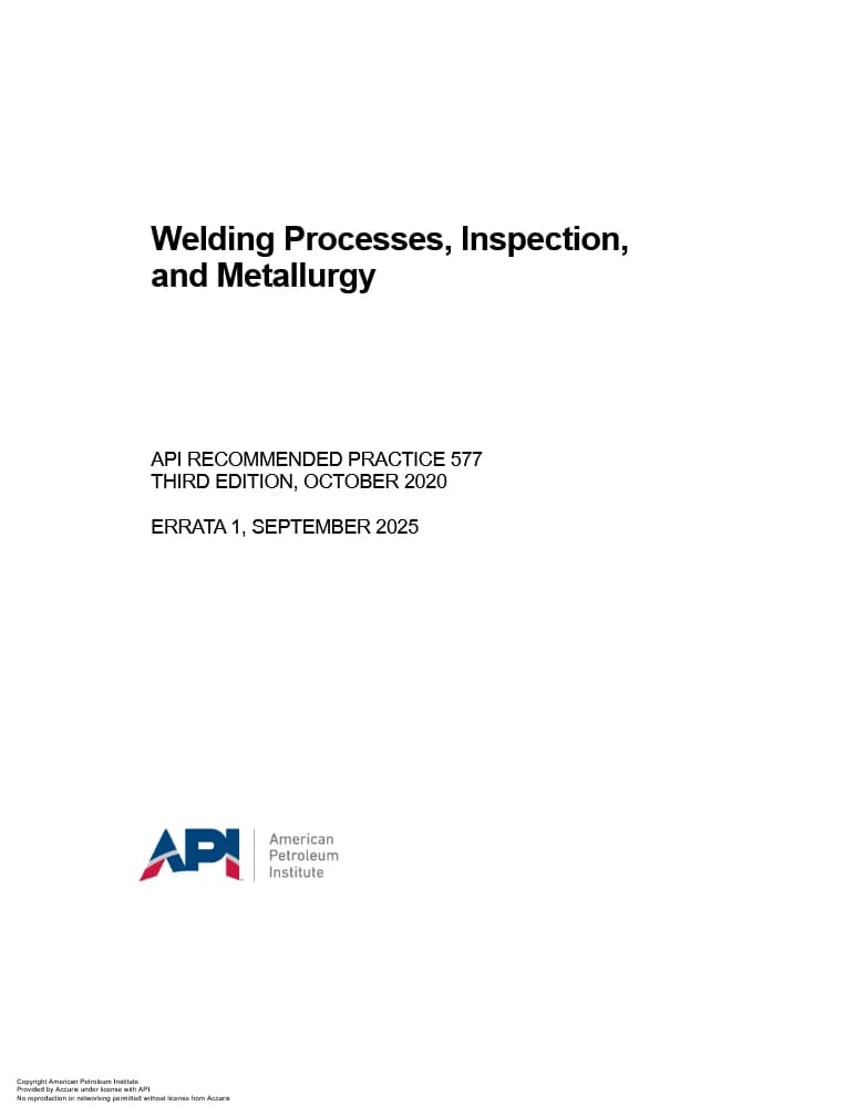 API 577 2025 استاندارد نسخه PDF انگلیسی