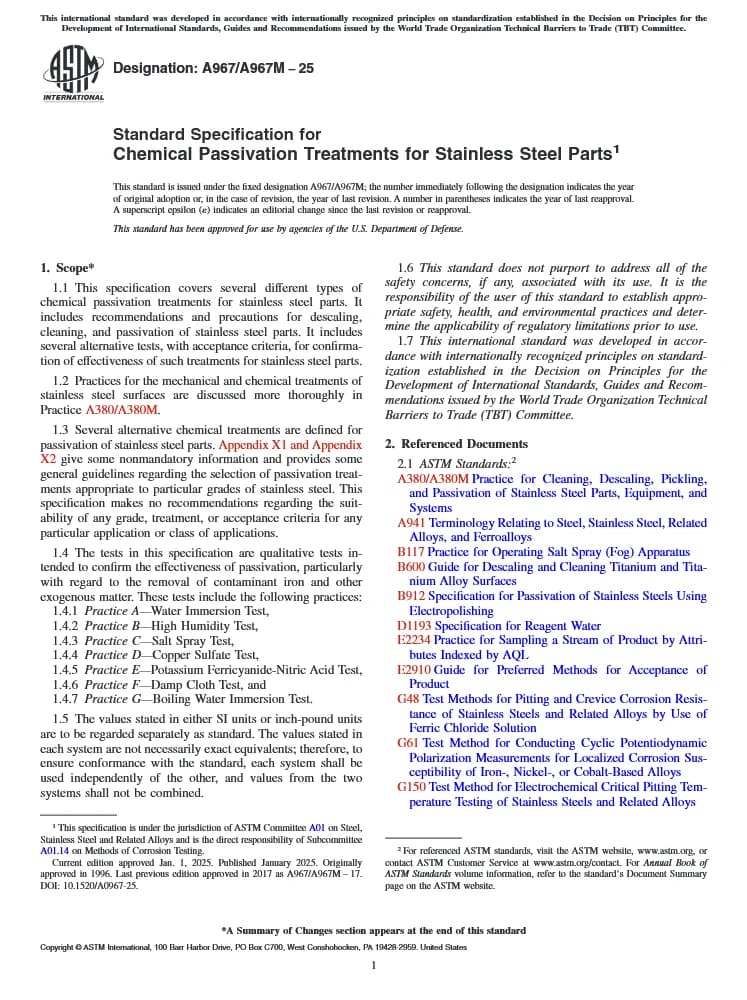 A 967 – A 967M – 25 استاندارد نسخه PDF انگلیسی