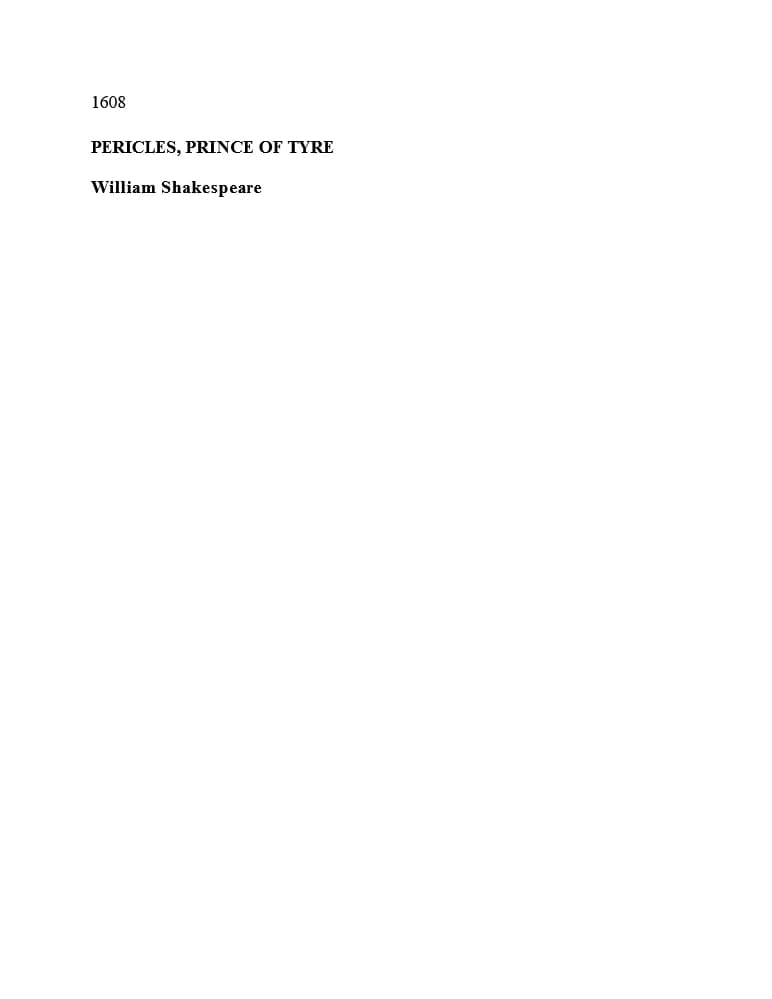 کتاب پریس، شاهزاده تایر اثر ویلیام شکسپیر نسخه PDF انگلیسی