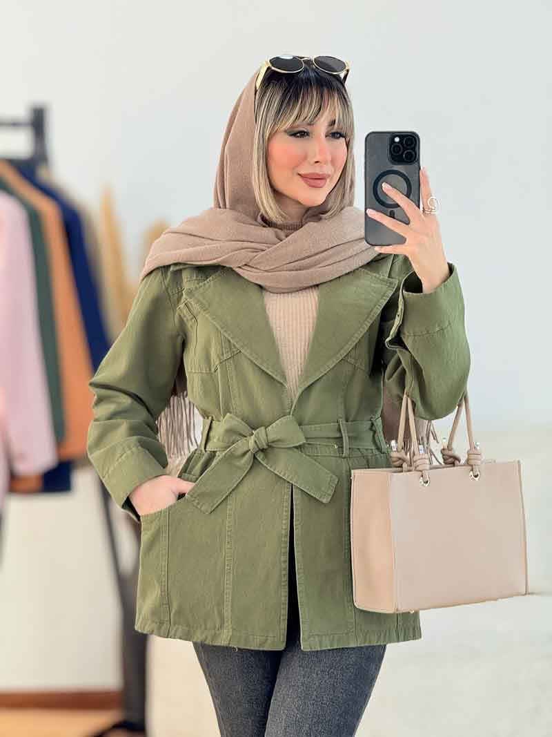 مانتو جین رنگی چهار جیب کد 6335