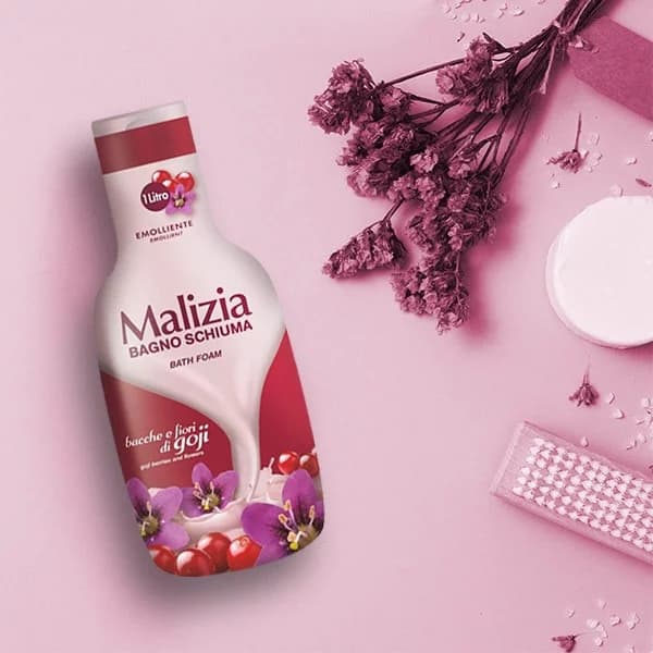 شامپو بدن گوجی مالیزیا Malizia رطوب رسان حاوی عصاره گوجی بری و گل ها حجم ۱ لیتر — تصویر ۳