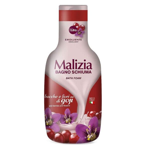 شامپو بدن گوجی مالیزیا Malizia رطوب رسان حاوی عصاره گوجی بری و گل ها حجم ۱ لیتر