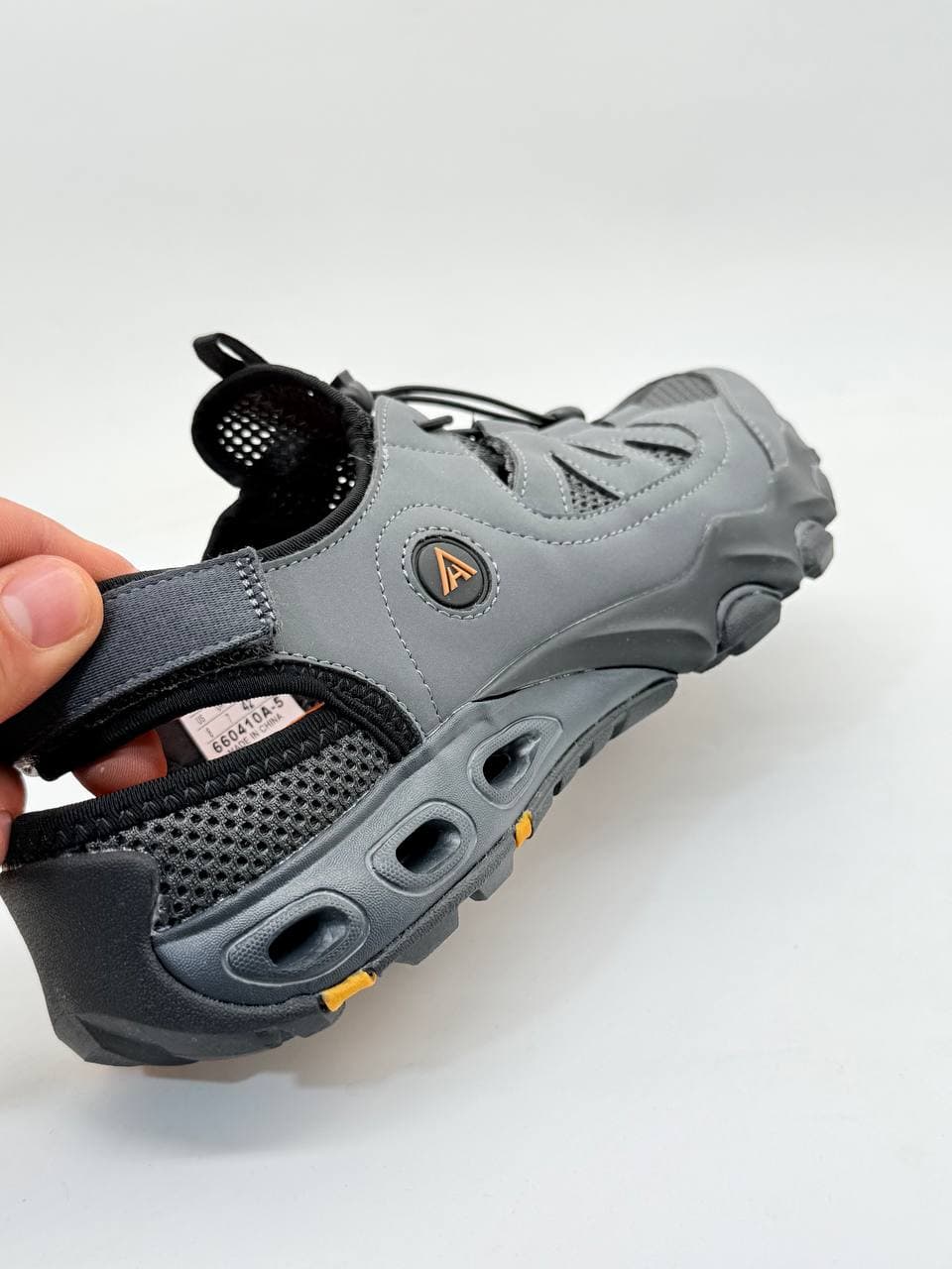 صندل آبنوردی هامتو مردانه خاکستری نارنجی Hamto Men’s Grey Orange Diving Sandals — تصویر ۴