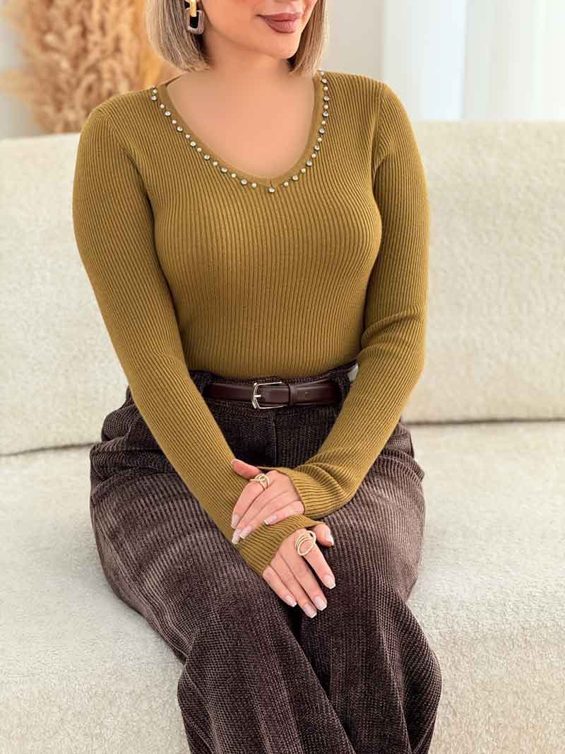 گپ یقه مروارید نیلی کد 7619 — تصویر ۸