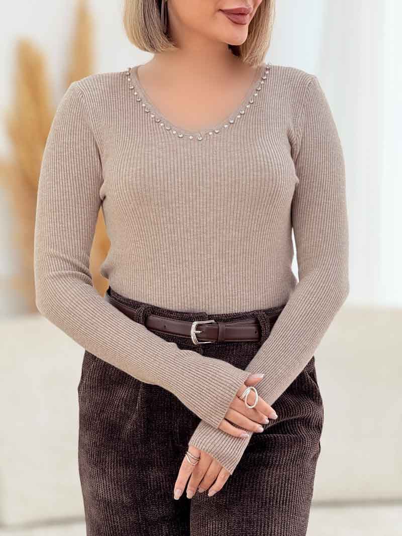 گپ یقه مروارید نیلی کد 7619 — تصویر ۲