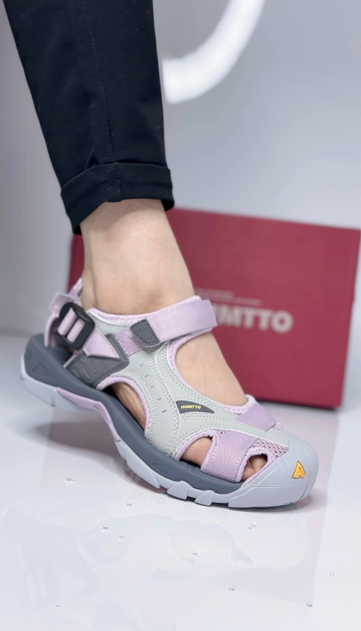 صندل زنانه هامتو خاکستری بنفش Women’s sandals Hamto gray purple