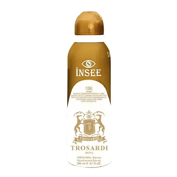 اسپری بدن زنانه اینسی مدل TRUSSARDI DONNA حجم ۲۰۰ میلی لیتر