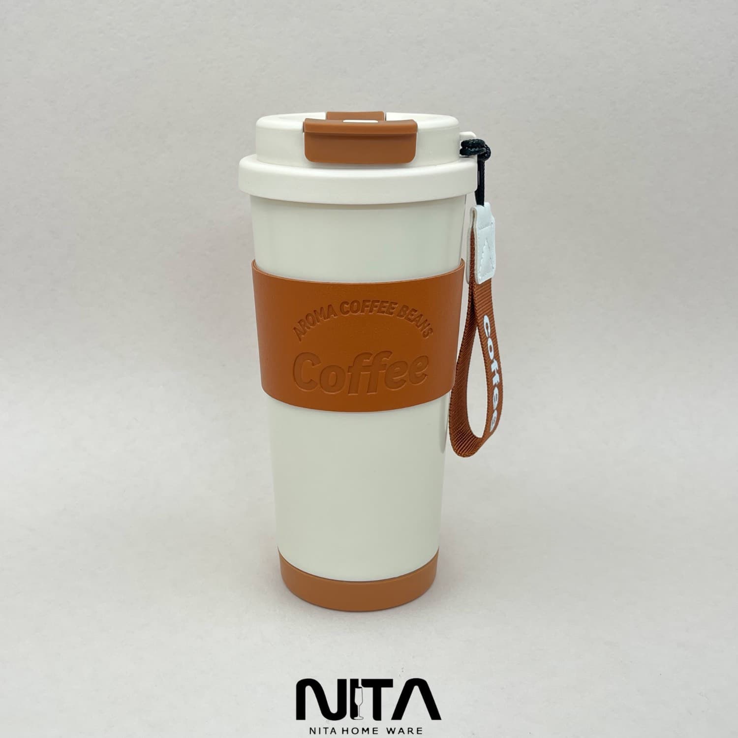تراول ماگ دور چرم Coffee — تصویر ۴