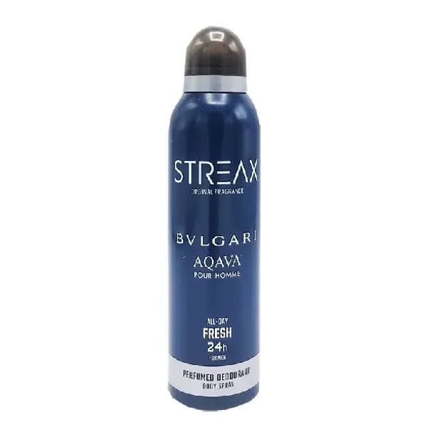 اسپری بدن مردانه استریکس مدل BVLGARI Aqva Pour Homme حجم ۲۰۰ میلی لیتر