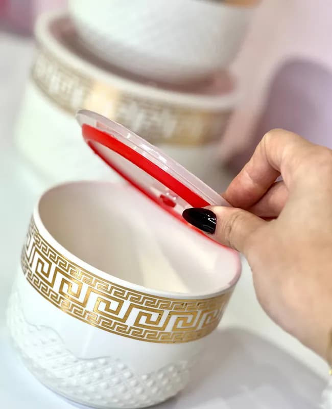 ظرف نگهدارنده 3تایی سرامیکی درب دار کدKIT-720 — تصویر ۲