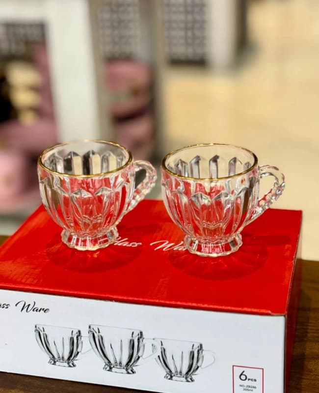 فنجان چایخوری لب طلایی وارداتی کد KIT-1395 — تصویر ۴
