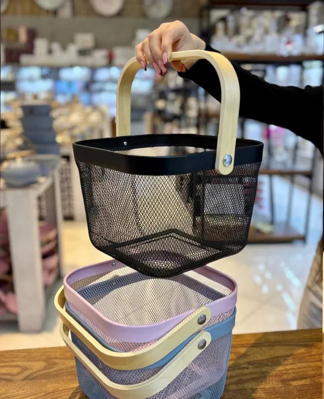 سبد فلزی همه کاره مربعی کد KIT-1250 — تصویر ۲