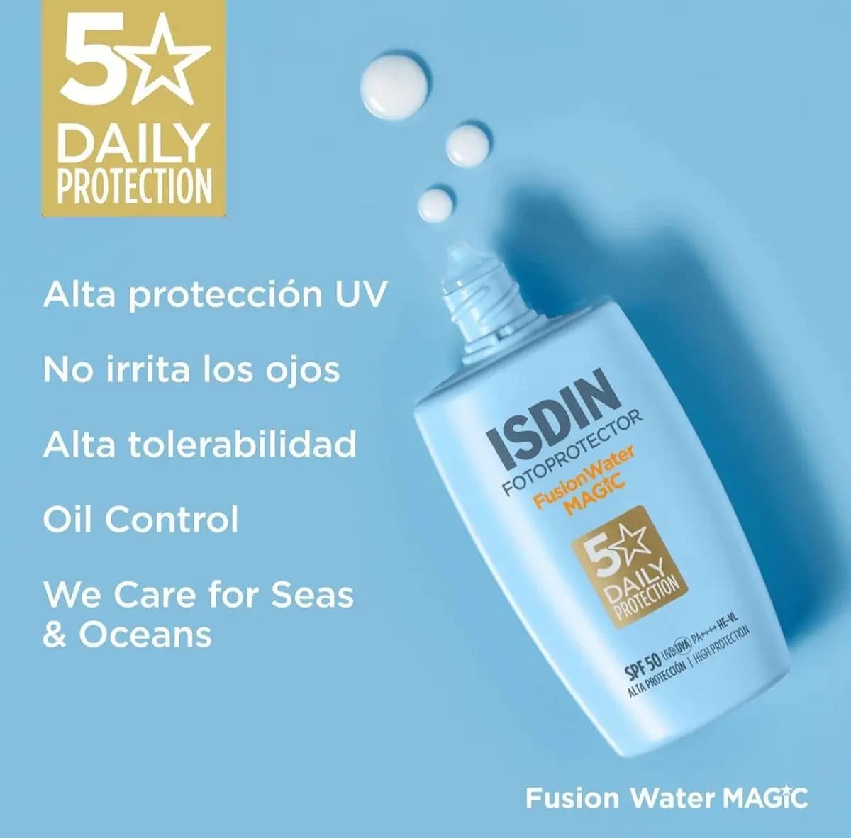 ضد آفتاب بی رنگ ایزدین مدل فیوژن واتر مجیک SPF 50 — تصویر ۶