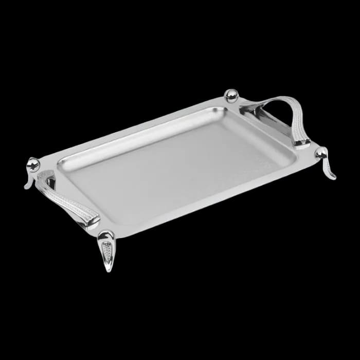 سینی بزرگ استیل پایه دار براق UN-4022