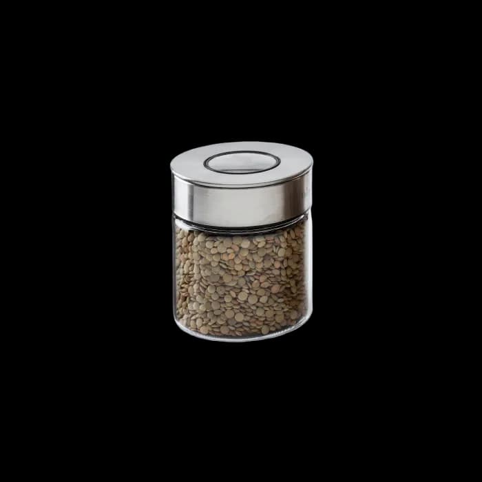 بانکه شیشه ای درب استیل 10 سانت UN-1706