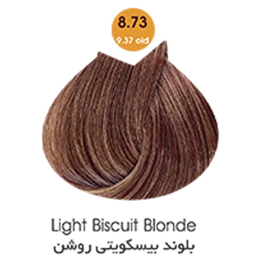 رنگ مو آرتین (ARTIN) کد رنگ 8.73 بلوند بیسکویتی روشن