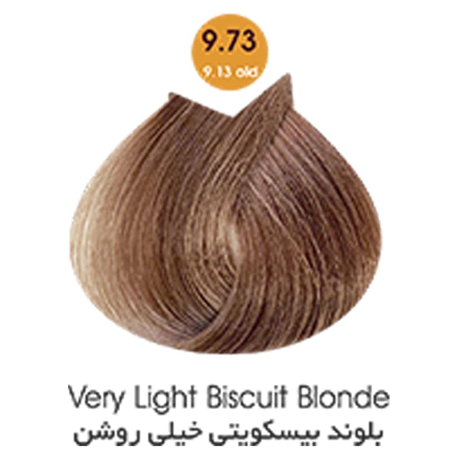 رنگ مو آرتین (ARTIN) کد رنگ 9.73 بلوند بیسکوییتی خیلی روشن