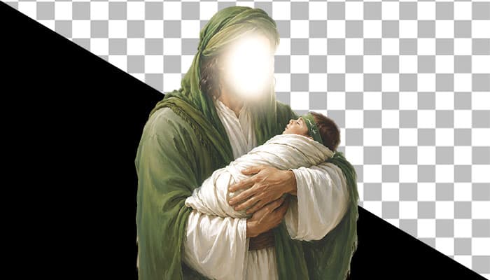 تصویر PNG محرم طرح امام حسین و حضرت علی اصغر — تصویر ۲